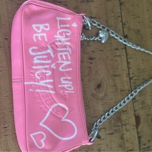 Pink Hand Bag with Chain Strap